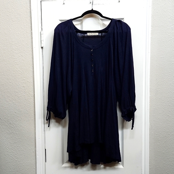 We The Free FP Navy Oversized Knit Long-Sleeve Mini Dress, Size S - Picture 2 of 9